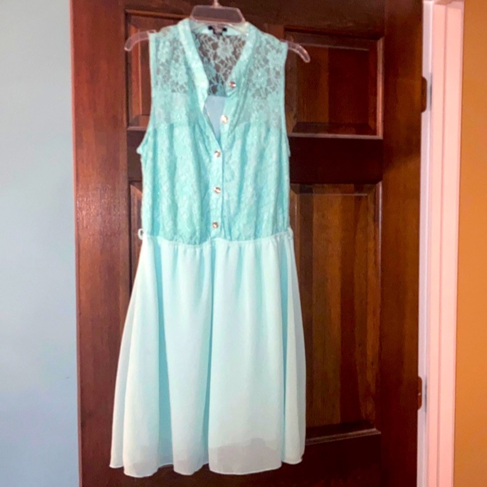 🔥 Deal SZ LG Cute Aqua Colored Rhapsody Tank Dress